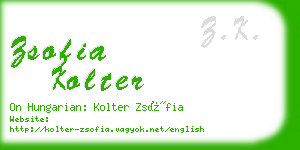 zsofia kolter business card